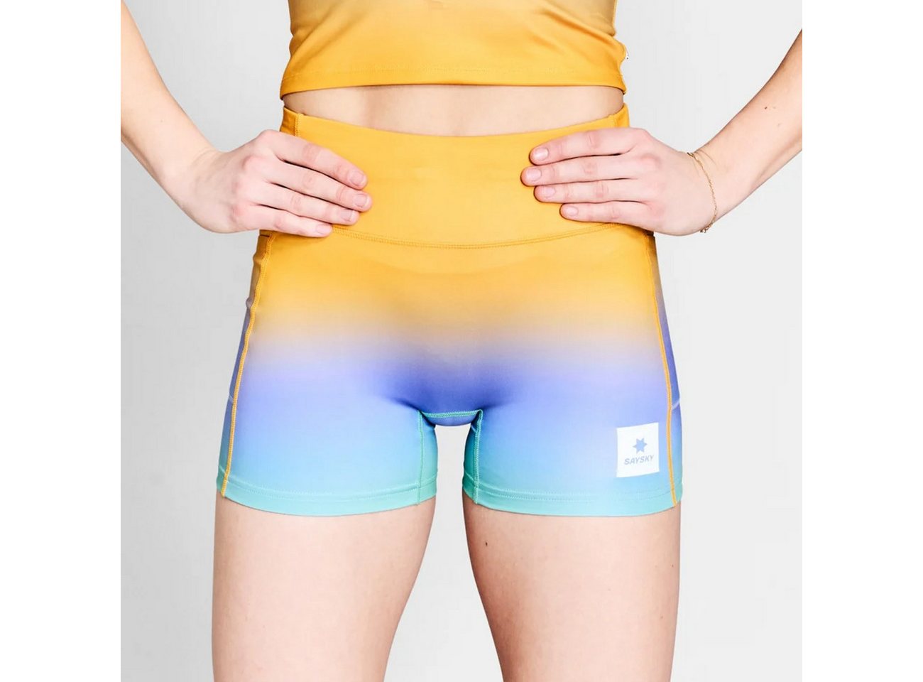 Saysky Laufhose Saysky W Drip Dye Combat+ Short Tights 4" Purple AOP von Saysky