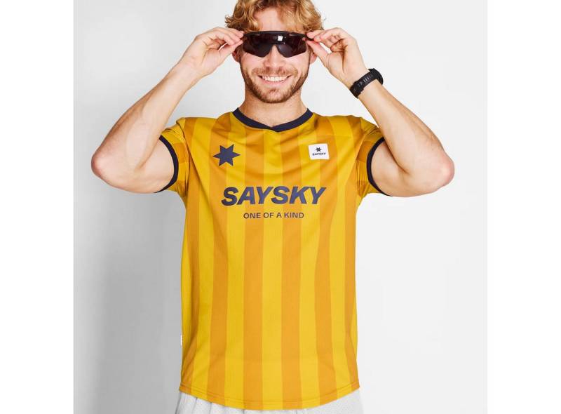 Saysky Laufshirt Saysky Stripe Combat T-Shirt Gelb von Saysky