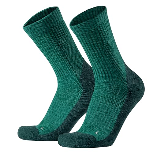 Saztins 1 Paar Merino Wandersocken für Herren Damen, Atmungsaktiv Crew Sportsocken 43-46 39-42 (DE/NL/SE/PL, Numerisch, 39, 42, Regular, Regular, Grün) von Saztins