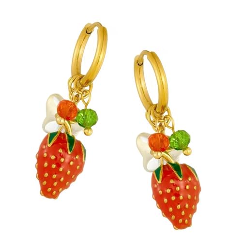 Einzigartige Erdbeer Ohrringe Modische Ohrschnallen Elegante Dangle Ohrring Erklärung Für Jugendliche Frauenparty Für Frauen von Sbshiouu