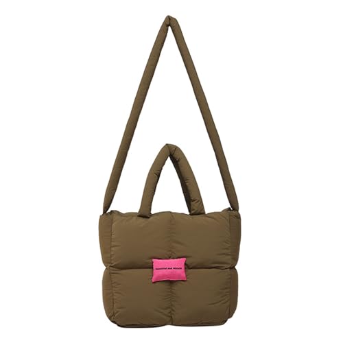 Funktionelle Puffertasche für Damen, geräumige Schultertasche, Crossbody-Tasche für Komfort auf Reisen, Einkaufen und täglichen Pendeln, modische Stadttasche, braun, One Size von Sbshiouu
