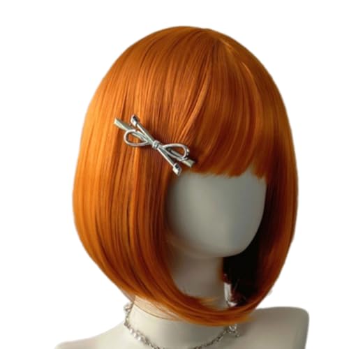 Kurze Gerade Synthetische Faser Perücken Für Frauen Schulterlange Atmungsaktiv Mit Verstellbarem Riemen Natürlicher Look Aus Leichtem Design Schulterlange Synthetische Perücken von Sbshiouu