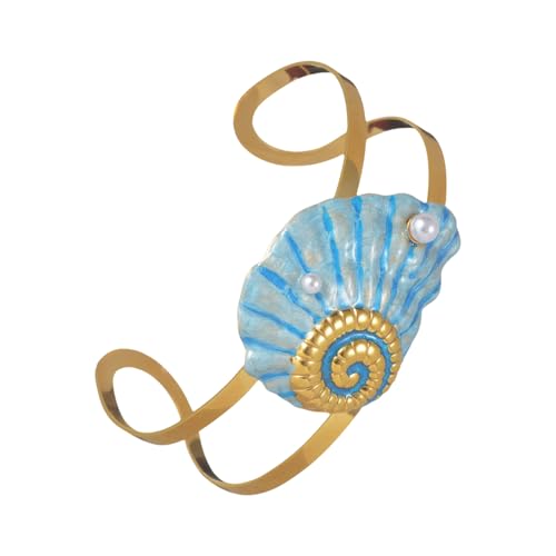 Open Armreif Mit Meeresstern Mit Sea Star Shell Detailliertes Stilvolles Edelstahl Mode Accessoire Für Tägliche Tragen Einzigartiger Charme Strand Urlaub Schmuck von Sbshiouu