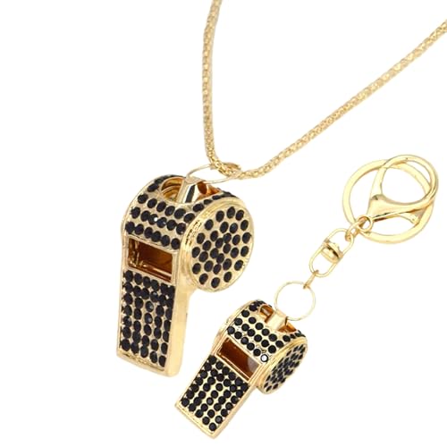 Sbshiouu 2-teiliges Schlüsselanhänger- und Halsketten-Set mit Strasssteinen und Metalllegierung, 6 stilvolle Farboptionen für den täglichen Gebrauch, 43.5cm4.3cm1.9cm4.4cm2cm10.7CM, Zink von Sbshiouu