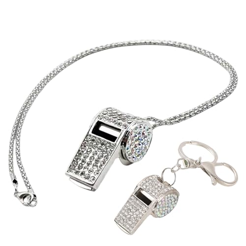 Sbshiouu 2-teiliges Schlüsselanhänger- und Halsketten-Set mit Strasssteinen und Metalllegierung, 6 stilvolle Farboptionen für den täglichen Gebrauch, 43.5cm4.3cm1.9cm4.4cm2cm10.7CM, Zink von Sbshiouu