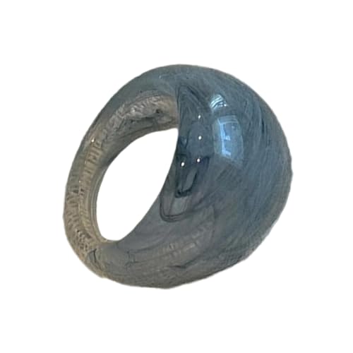 Sbshiouu Dicke, bunte Kuppelringe aus Kunstharz, stapelbar, breit, künstlerische Harz-Ringe-Kollektion, 1.8 cm , Harz von Sbshiouu
