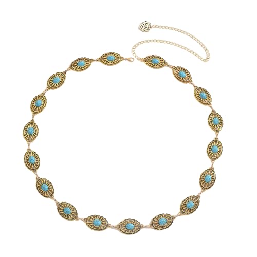 Sbshiouu Edgy Taillengürtel Stilvoll geschnitzter Kopf Bund Gürtel aufwendige Charm Bauchkette, 87.5cm, Legierung, Ananas von Sbshiouu