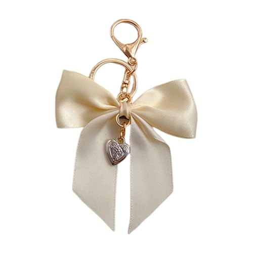 Sbshiouu Elegante Bandbögen Keychain Mit Nachahmungsperlen Detail Für Handtasche Dekoration Praktische Legierungsschlüsselring Zubehör Elegante Imitation Perlen Und Schlüsselring von Sbshiouu