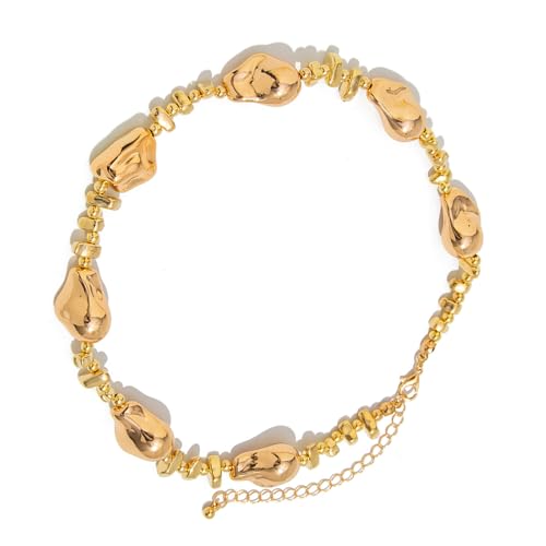 Sbshiouu Elegante Halskette mit unregelmäßigen Perlen für Damen, Bürokleidung, Schmuck, Legierung, Textur für Büro und Abend, 5.07x5.85in, Legierung, CCB von Sbshiouu