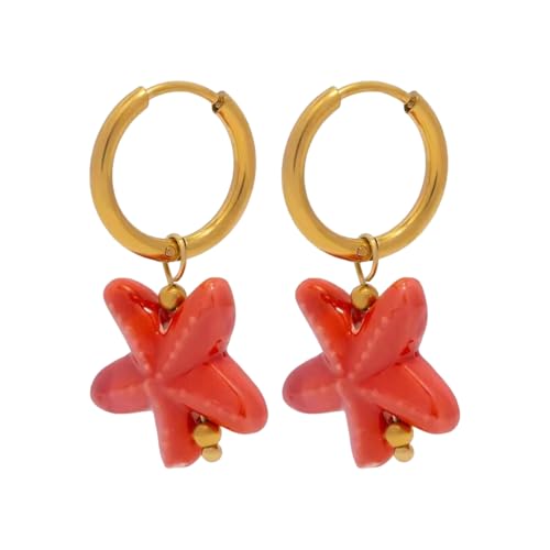 Sbshiouu Elegante Keramik-Seestern-Ohrringe, handgefertigt für den täglichen Gebrauch oder Urlaub, Legierung, Schmuck, leicht, 3.5cm, Keramik und Legierung Sbshiouu Elegante Keramik-Seestern-Ohrringe, handgefertigt für den täglichen Gebrauch oder Urlaub, Legierung, Schmuck, leicht, 3.5cm, Keramik und Legierung von Sbshiouu