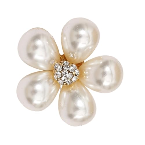 Sbshiouu Elegante Perlen-Brosche mit Metalllegierung und funkelnden Kristallakzenten, Schmetterlings-Anstecknadel, 2.2x2.2cm 2.14cm, Metall von Sbshiouu