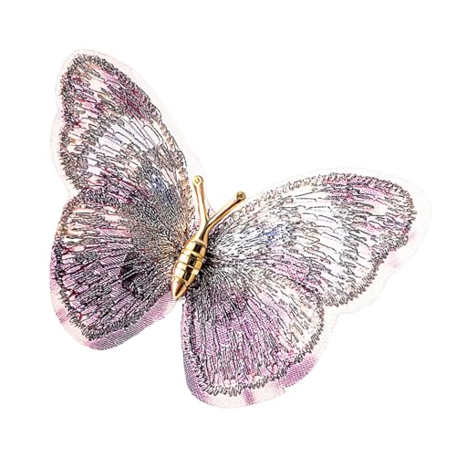 Sbshiouu Elegante bestickte Schmetterlings-Brosche, Vintage-inspiriertes Design, Ornament für Frauen, Schmuck, Accessoires, Geschenke, 6x4.5cm, Metall von Sbshiouu