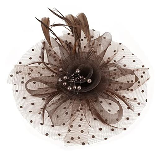 Sbshiouu Gefiederter Kopfschmuck für Damen, Netzhut, Haarband, Stirnband, Hochzeitszubehör, gefiedertes Stirnband, Hut, Party von Sbshiouu