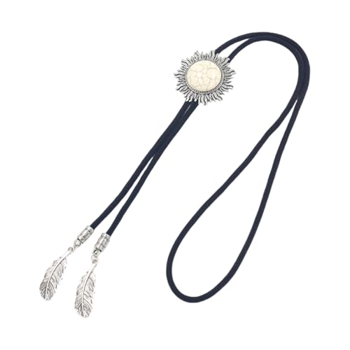 Sbshiouu Herren Bolotie Metall Sonne Türkis Stein Schmuck Verstellbar Geflochtene Seil Krawatte Western Halskette mit Federn Sbshiouu Herren Bolotie Metall Sonne Türkis Stein Schmuck Verstellbar Geflochtene Seil Krawatte Western Halskette mit Federn von Sbshiouu