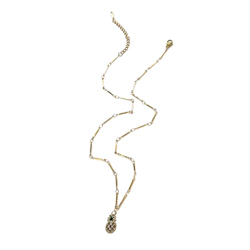 Sbshiouu Lebendige Früchte inspirierte Edelstahl-Halskette, verstellbare Kette für Damen und Mädchen, legere Party, 415cm, Edelstahl von Sbshiouu