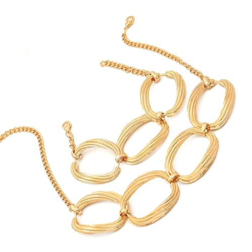 Sbshiouu Moderne, geometrische runde Halskette und Armband, verstellbar, leichter Schmuck für den Alltag von Sbshiouu