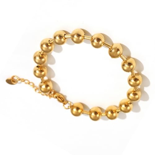 Sbshiouu Modernes Edelstahl Perlenarmband Mit 6 Mm Oder 8 Mm Perlenoptionen Raffinierter Schmuck Für Den Ganzen Tag Komfort Raffinierter Edelstahlschmuck von Sbshiouu