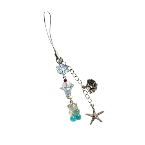 Sbshiouu Perlen-Handyband mit Obst-Anhänger für Taschen und Karten, leichte Harzlegierung, Schlüsselanhänger, 15 cm, Harzlegierung von Sbshiouu