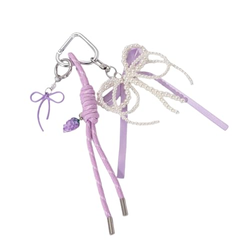 Sbshiouu Schöner Herzschlüsselkettenbögen Keyring Geflochtenes Seil Schlüsselbeutel Charme Anhänger Ornamente Autodekorationen Herzbag Charme Bögen Auto Keyrings Ornamente Handtasche Anhänger von Sbshiouu
