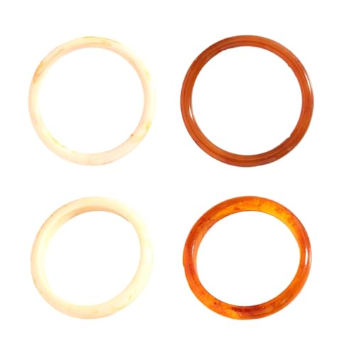 Sbshiouu Set mit 4 stilvollen, runden Armbändern, geometrisches Acryl-Design, moderner Schmuck, leicht, nordischer Stil von Sbshiouu