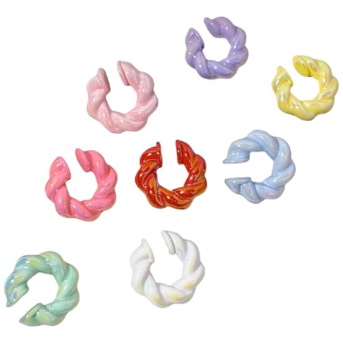 Sbshiouu Simple Ear Cuff Trendy Ear Accessory Comfortable Ear Clip Not Piercing Earrings Resin Texture for Various, 2,5 cm, Harz von Sbshiouu