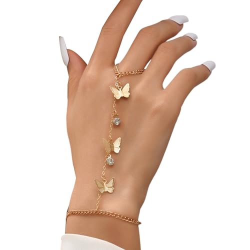 Sbshiouu Trendy Echtes Goldplattiertes Zink Leichtmetall Handkettenarmband Mit Verstellbarem Länge Stilvolles Accessoire Für Alltägliche Verschleiß Handkettenarmbänder Für Frauen von Sbshiouu