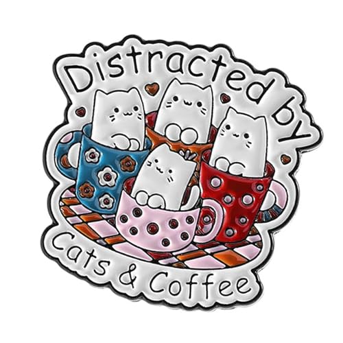 Sbshiouu Verspielte Buchstabe Katzen Design Tropföl Brosche Leichte Stabile Legierung Haustier Zubehör Anstecknadel Charm für Haustiere, Size Approx.3x3cm/1.18x1.18inches, Metall von Sbshiouu