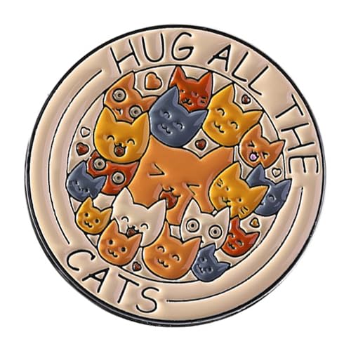 Sbshiouu Verspielte Buchstabe Katzen Design Tropföl Brosche Leichte Stabile Legierung Haustier Zubehör Anstecknadel Charm für Haustiere, Size Approx.3x3cm/1.18x1.18inches, Metall von Sbshiouu