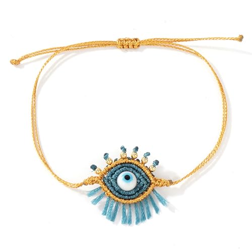 Sbshiouu Verstellbare Glasperle Aughandmade Für Paare Leichter Unisex Schmuck Täglich Freundschaft Runde Perlen Armband Mit Wimperndesign von Sbshiouu