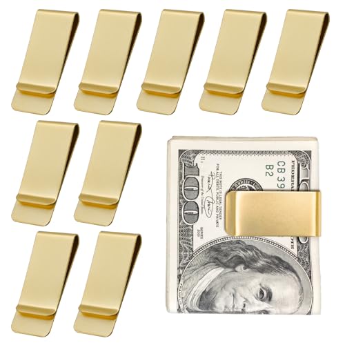 Geldklammer aus Edelstahl, schmal, für Herren, minimalistische Geldklammern, 10 Stück, gold, Einheitsgröße, Klassisch Geldklammer aus Edelstahl, schmal, für Herren, minimalistische Geldklammern, 10 Stück, gold, Einheitsgröße, Klassisch von Sbuxhrkid