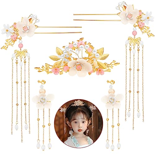 Haarnadeln mit chinesischen Schmetterlings-Quasten, Pfingstrosen, Kristallperlen, Hanfu-Haarnadeln, klassischer Blumen-Hochzeits-Kopfschmuck, Brautschmuck, Zubehör für Hochsteckfrisuren, langes Haar von Sbuxhrkid