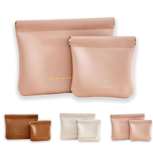 Kosmetiktasche für Damen, kleine Make-up-Tasche für Geldbörse, PU-Leder, Make-up-Tasche, Reise-Make-up-Tasche mit Reißverschluss, Make-up-Tasche für Reisen (Braun), rose, modisch von Sbuxhrkid