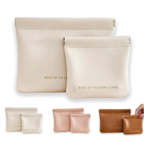 Kosmetiktasche für Damen, kleine Make-up-Tasche für Geldbörse, PU-Leder, Make-up-Tasche, Reise-Make-up-Tasche mit Reißverschluss, Make-up-Tasche für Reisen (Braun), weiß, modisch von Sbuxhrkid
