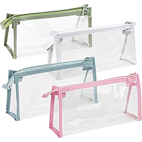 Sbuxhrkid Federmäppchen, Stifteetui, transparent, Markertasche mit Reißverschluss, Aufbewahrungstasche für Prüfungen, Kosmetik, Make-up, Schreibwaren, Toilettenartikel, Organizer für Studenten von Sbuxhrkid