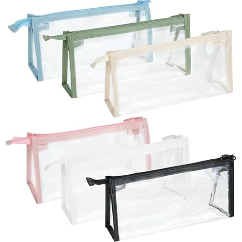 Sbuxhrkid Federmäppchen, Stifteetui, transparent, Markertasche mit Reißverschluss, Aufbewahrungstasche für Prüfungen, Kosmetik, Make-up, Schreibwaren, Toilettenartikel, Organizer für Studenten von Sbuxhrkid