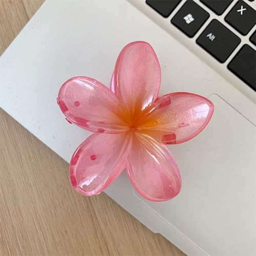 Ei-Blume Haarklammer für Dickes Dünnes Haar,1 Stück rutschfeste Acryl niedliche Blumen Haarspangen Große Haarklammern für Frauen Mädchen Haarstyling Strand Party Pool Zubehör (K-7, One Size) von Sbyhbhyds