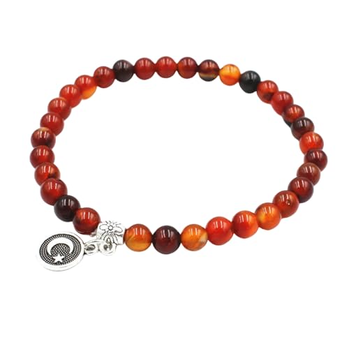 Gebetskette Islam Perlen Stretch Armband Muslimische Mala Halskette Gebetsperlen,Muslim Tasbih Misbaha Gebet Perlenarmband für Frauen Männer Geschenk,Unisex Rosenkranz Gebetsarmband (Red, One Size) von Sbyhbhyds