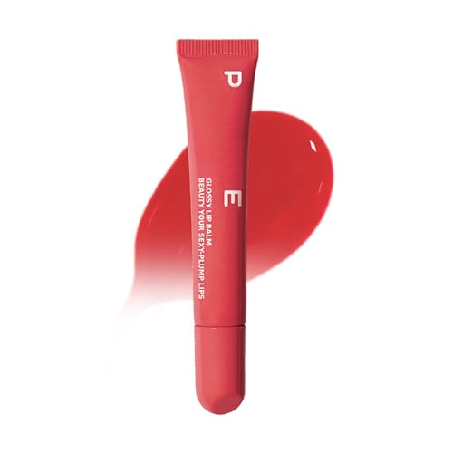 Lipgloss Lip Butter Balm,Lippenbutterbalsam feuchtigkeitsspendender pflegender Lipgloss,nicht klebrig,lang anhaltender Lippenstift für trockene Lippen,weiches,geschmeidiges Lippenöl (Red) von Sbyhbhyds