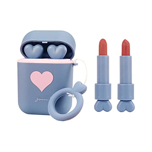 Süßes Lippenstift Lipstick Set Ohrhörer LipglossSchlüsselanhänger, 2-in-1 langanhaltend,wasserfest, flüssig,samtig matt, Mini Lipgloss Antihaft Becher für Damen Mädchen,1 Stück (D) von Sbyhbhyds