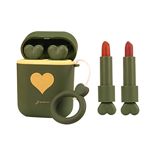 Süßes Lippenstift Lipstick Set Ohrhörer LipglossSchlüsselanhänger, 2-in-1 langanhaltend,wasserfest, flüssig,samtig matt, Mini Lipgloss Antihaft Becher für Damen Mädchen,1 Stück (E) von Sbyhbhyds