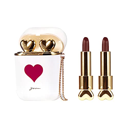 Süßes Lippenstift Lipstick Set Ohrhörer LipglossSchlüsselanhänger, 2-in-1 langanhaltend,wasserfest, flüssig,samtig matt, Mini Lipgloss Antihaft Becher für Damen Mädchen,1 Stück (F) von Sbyhbhyds