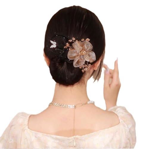 Blumen-Haarspange für Damen und Mädchen, flexibles Haarknoten-Styling-Werkzeug, Twist-Lockenwickler, elegant, C3k5 Laz Hair Frisur von Sbyzm
