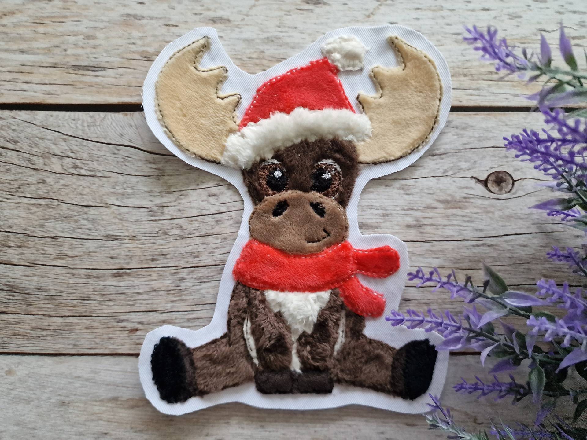 Applikation Elch/Rentier Weihnachten Als Aufnäher Oder Bügelpatch von ScaBaDesignArts