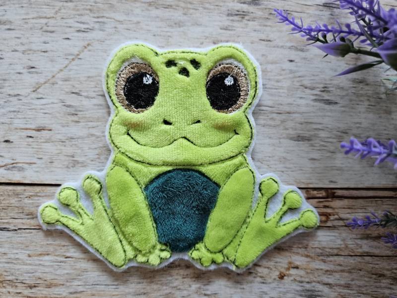 Applikation Frosch Als Aufnäher, Bügelpatch Oder Patch Für Den Schulranzen von ScaBaDesignArts