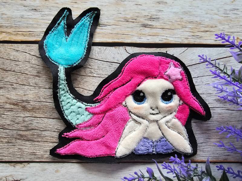 Applikation Meerjungfrau Als Aufnäher, Bügelpatch Oder Patch Für Den Schulranzen von ScaBaDesignArts