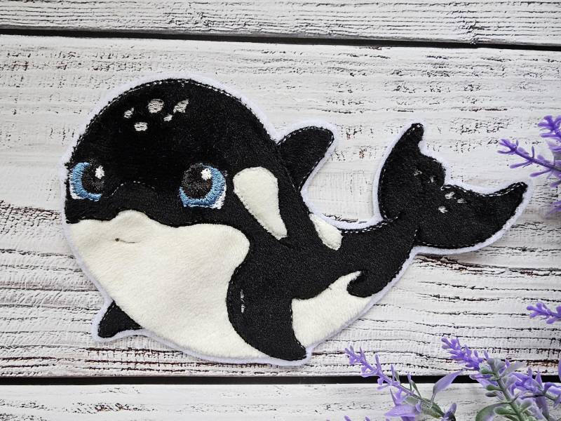 Applikation Orca Wal Als Aufnäher, Bügelpatch Oder Patch Für Den Schulranzen von ScaBaDesignArts
