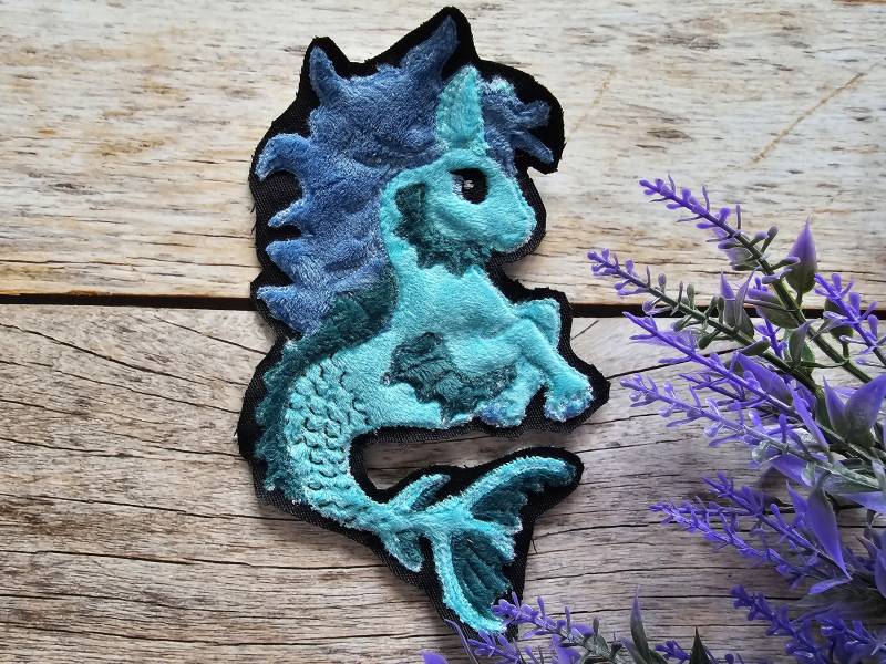 Applikation Seepferd Kelpie Als Aufnäher, Bügelpatch Oder Patch Für Den Schulranzen von ScaBaDesignArts