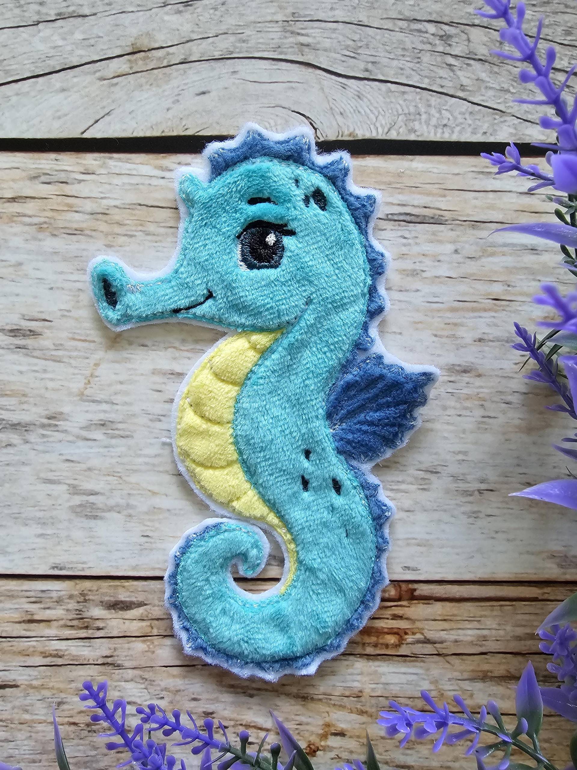 Applikation Seepferdchen Als Aufnäher, Bügelpatch Oder Patch Für Den Schulranzen von ScaBaDesignArts