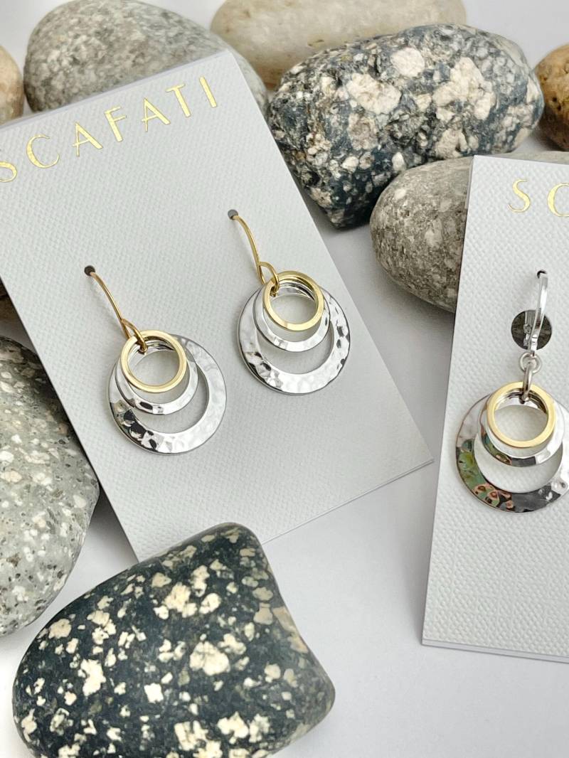 Mixed Metal Ohrringe Gold Silber Kleine Unter 20 Brautjungfern Mixed Metal Ohrringe Gold Silber Kleine Unter 20 Brautjungfern von Scafati