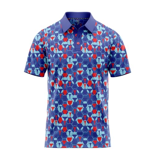 Crude Funny Golf-Polo-Shirts – Herren UPF Dry Fit Performance Feuchtigkeitstransport Hawaiian Quick Dry Stretch Disc Shocker Handschuh, Bikini-Blau, XX-Large von Scale Wear